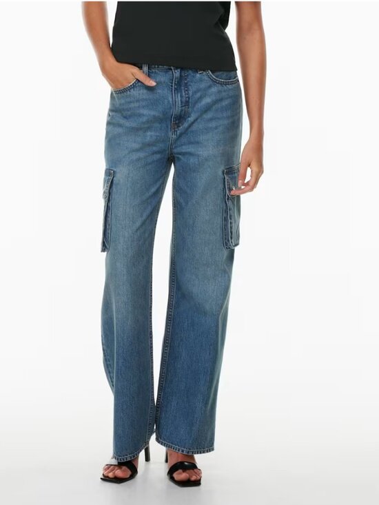 Denim Forum Denim - Aritzia Denim Forum The '90s Hi-Rise Loose Cargo Jean Size 27 5 yrs kiss n tell